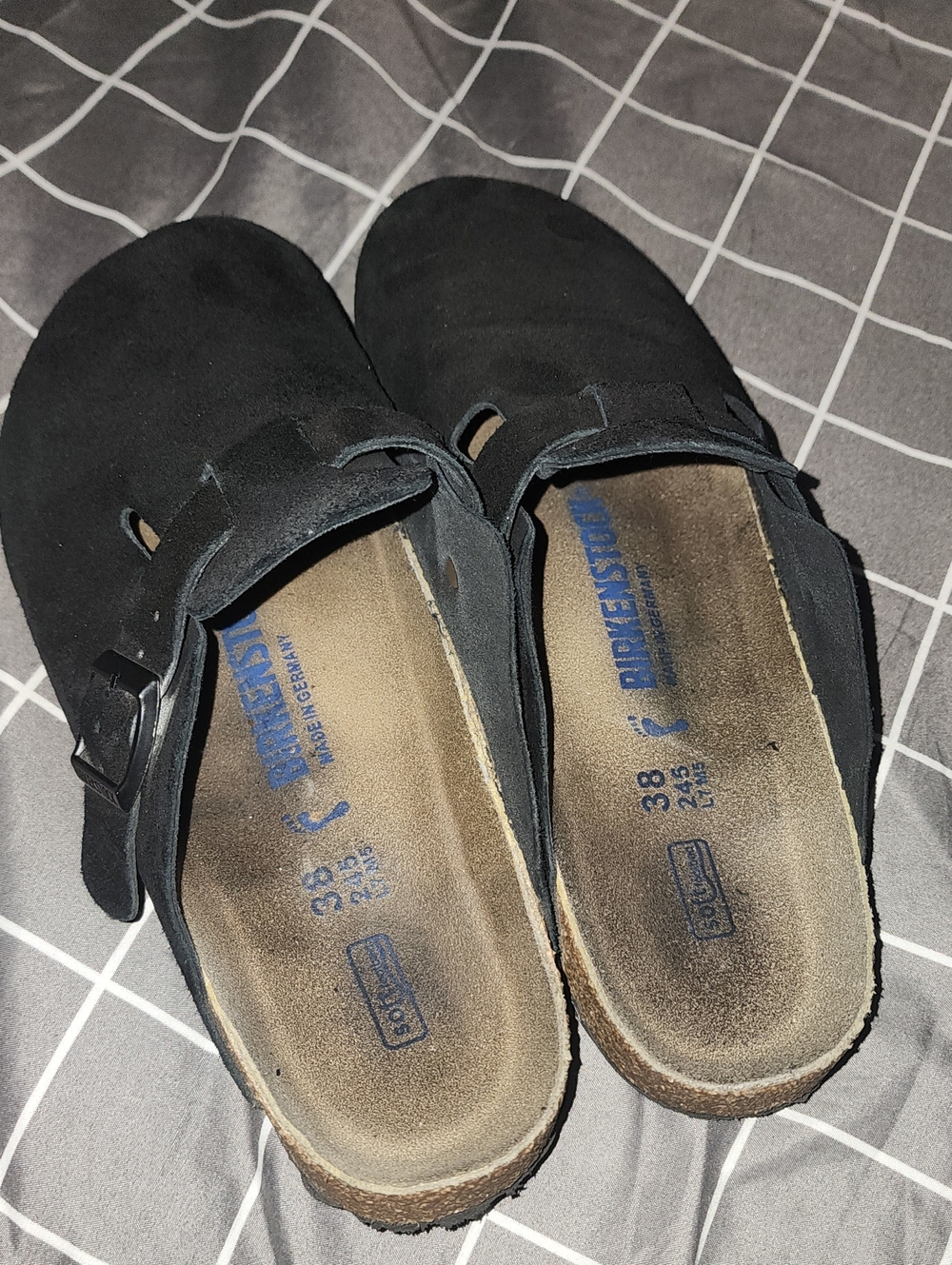Birkenstock Black Suede Boston Clogs - Slip-On